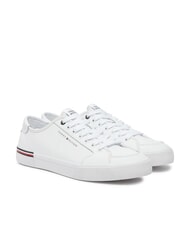 TOMMY HILFIGER CORE CORPORATE Baskets en cuir blanc - Chaussures Homme - 1