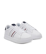 TOMMY HILFIGER MODERN CUPSOLE STRIPES Baskets en cuir blanc - Chaussures Homme - 1