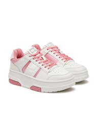 TOMMY HILFIGER TH BROOKLYN baskets compens&eacute;es en cuir rose preppy - Chaussures Femme - 1