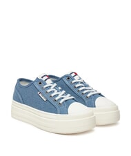 TOMMY HILFIGER TJW FOXING baskets compens&eacute;es en toile denim - Chaussures Femme - 1