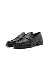 TOMMY HILFIGER TH Mocassins en cuir pour femmes noir - Chaussures Femme - 1