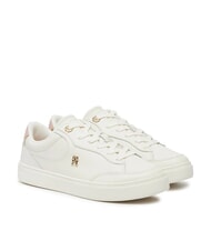 TOMMY HILFIGER ESSENTIAL CHIC COURT Baskets en cuir pour femmes blanc ancien - Chaussures Femme - 1