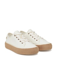 TOMMY HILFIGER TH baskets epadrilles en toile blanc ancien - Chaussures Femme - 1
