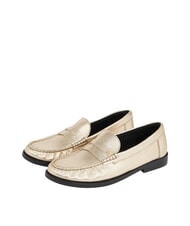 TOMMY HILFIGER TH METALLIC Mocassins en cuir m&eacute;tallis&eacute; - Chaussures Femme