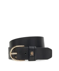 TOMMY HILFIGER ESSENTIAL EFFORTLESS Ceinture en cuir fabriqu&eacute;e en Italie le noir - Ceintures - 1