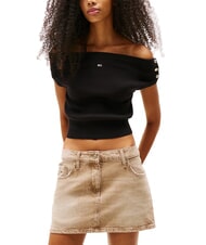 TOMMY HILFIGER TH JEANS Pull court &agrave; manches courtes noir - T-shirt - 1