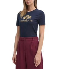 TOMMY HILFIGER VARSITY T-shirt femme coupe ajust&eacute;e avec imprim&eacute; marine nuit noire - T-shirt - 1