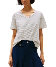 TOMMY HILFIGER TH T-shirt coupe d&eacute;contract&eacute;e &agrave; col en V - T-shirt