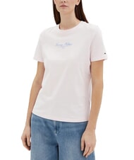 TOMMY HILFIGER TH T-shirt &agrave; manches courtes imprim&eacute; rose clair - T-shirt - 1