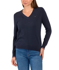 TOMMY HILFIGER TH Pull &agrave; col en V pour femme - Chandails pour femmes