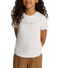 TOMMY HILFIGER KIDS BIMBA T-shirt &agrave; manches courtes avec imprim&eacute; logo blanc - Tee-shirt enfant - 1