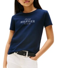 TOMMY HILFIGER KIDS BIMBA T-shirt en coton imprim&eacute; &agrave; paillettes marine nuit noire - Tee-shirt enfant - 1