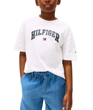 TOMMY HILFIGER KIDS BIMBA T-shirt &agrave; manches courtes coupe d&eacute;contract&eacute;e blanc - Tee-shirt enfant - 1