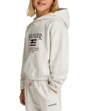 TOMMY HILFIGER KIDS BIMBA Sweat &agrave; capuche &agrave; &eacute;cusson paillet&eacute; bruy&egrave;re blanche comme neige - B&eacute;b&eacute; Sweat - 1