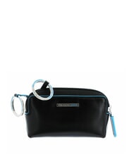 PIQUADRO BLUE SQUARE &Eacute;tui &agrave; cl&eacute;s en cuir Noir - Porte-cl&eacute;s - 1