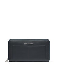 PIQUADRO ATLAS Portefeuille en cuir zipp&eacute; nero2 - Portefeuilles Femme - 1