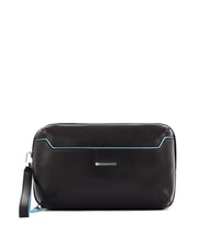 PIQUADRO BLUE SQUARE &Eacute;tui porte-cartes en cuir Noir - Portefeuilles Homme - 1