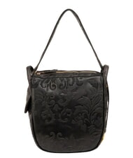 LESAC TRIO Sac &agrave; dos cartable en cuir damass&eacute; damas noir - Sacs pour Femme - 1