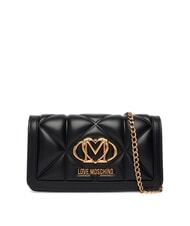 LOVE MOSCHINO EMBOSSED Mini sac bandouli&egrave;re en m&eacute;tal Noir - Portefeuilles Femme - 1