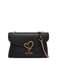 LOVE MOSCHINO HEART TURNLOCK Sac bandouli&egrave;re convertible Noir - Sacs pour Femme - 1