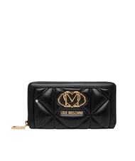 LOVE MOSCHINO EMBOSSED Grand portefeuille zipp&eacute; Noir - Portefeuilles Femme - 1