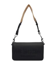 LOVE MOSCHINO SIGNATURE LOVE Sac bandouli&egrave;re &agrave; rabat Noir - Sacs pour Femme - 1