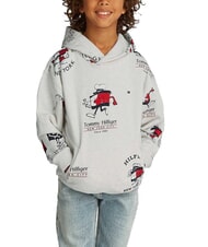 TOMMY HILFIGER TH KIDS Sweatshirt &agrave; capuche bruy&egrave;re blanche comme neige - B&eacute;b&eacute; Sweat - 1