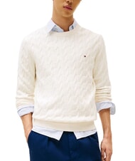 TOMMY HILFIGER TH  Pull col rond p&eacute;tale d'ivoire - Pulls pour hommes - 1