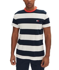 TOMMY HILFIGER TH JEANS T-shirt ray&eacute; &agrave; manches courtes ciel du d&eacute;sert / p&eacute;tale d'ivoire - T-shirt - 1