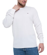 TOMMY HILFIGER TH JEANS T-shirt &agrave; manches longues gaufr&eacute; blanc ancien - T-shirt - 1