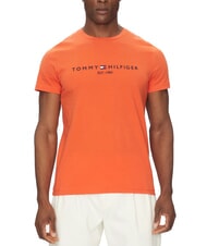 TOMMY HILFIGER TH T-shirt &agrave; manches courtes avec imprim&eacute; logo orange &eacute;clatant - T-shirt - 1