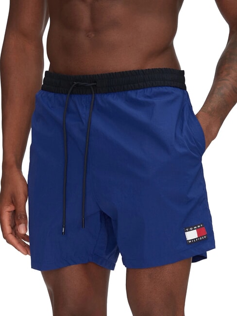 TOMMY HILFIGER TH Short de bain bicolore bleu en coin - Maillots de bain