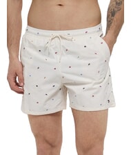 TOMMY HILFIGER TH short &agrave; micro-motifs ciel du d&eacute;sert/blanc ancien - Maillots de bain - 1