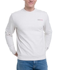 TOMMY HILFIGER TH JEANS Sweat-shirt en coton &agrave; col rond avoine marn&eacute;e htr - Pulls molletonn&eacute;s - 1