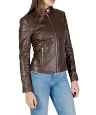 GUESS CLAUDINE veste de motard caf&eacute; noir - Vestes pour femmes - 1