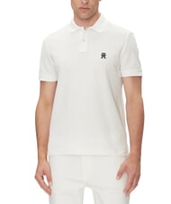 TOMMY HILFIGER TH Polo &agrave; manches courtes avec broderie monogramme blanc - chemise polo - 1