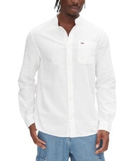 TOMMY HILFIGER TH JEANS chemise &agrave; col mandarin en lin m&eacute;lang&eacute; &eacute;cru - Chemises pour hommes - 1