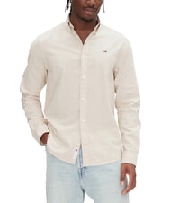 TOMMY HILFIGER TH JEANS Chemise &agrave; manches longues en lin m&eacute;lang&eacute; relique tan - Chemises pour hommes - 1