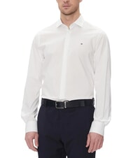TOMMY HILFIGER TH Chemise en coton stretch &agrave; manches longues blanc optique - Chemises pour hommes - 1