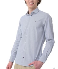 TOMMY HILFIGER TH chemise &agrave; manches longues saphir fonc&eacute; / rayures blanches - Chemises pour hommes - 1