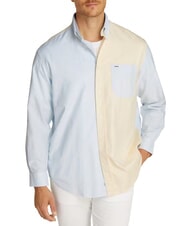 TOMMY HILFIGER TH chemise &agrave; manches longues color block bleu venteux - Chemises pour hommes - 1