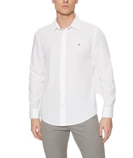 TOMMY HILFIGER TH Chemise en coton &agrave; manches longues blanc optique - Chemises pour hommes - 1