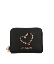 LOVE MOSCHINO HEART TURNLOCK Petit portefeuille Noir - Portefeuilles Femme - 1
