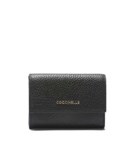 COCCINELLE METALLIC SOFT Porte-cartes en cuir martel&eacute; - Portefeuilles Femme