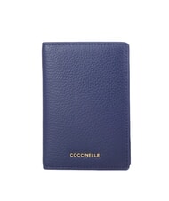 COCCINELLE METALLIC SOFT Porte-passeport en cuir martel&eacute; bleu roi - Accessoires Voyage - 1