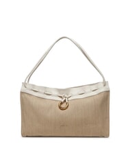 COCCINELLE ISABELA CANVAS sac hobo en toile et cuir naturel/blanc - Sacs pour Femme - 1