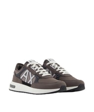 ARMANI EXCHANGE DUSSELDORF Baskets Homme Gris mouette fonc&eacute; + bois flott&eacute; + noir - Chaussures Homme - 1