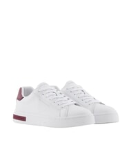 ARMANI EXCHANGE A|X Baskets en cuir blanc optique + rainure - Chaussures Femme - 1