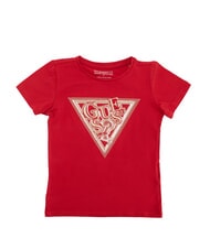 GUESS KIDS T-shirt en coton imprim&eacute; et orn&eacute; de strass - Tee-shirt enfant