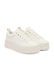 ARMANI EXCHANGE KURT MINI-TUMBLED  baskets compens&eacute;es de 5 cm blanc cass&eacute; - Chaussures Femme - 1